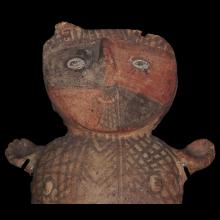 Hominoid terracotta figure